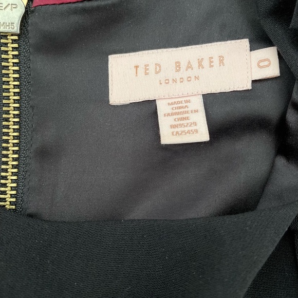 Ted Baker Siiara Frill Cold Shoulder Dress, black size 0 - Picture 7 of 9